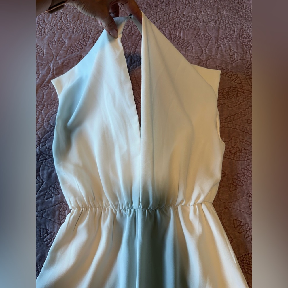 White Romper with Tie Front - Picture 12 of 16